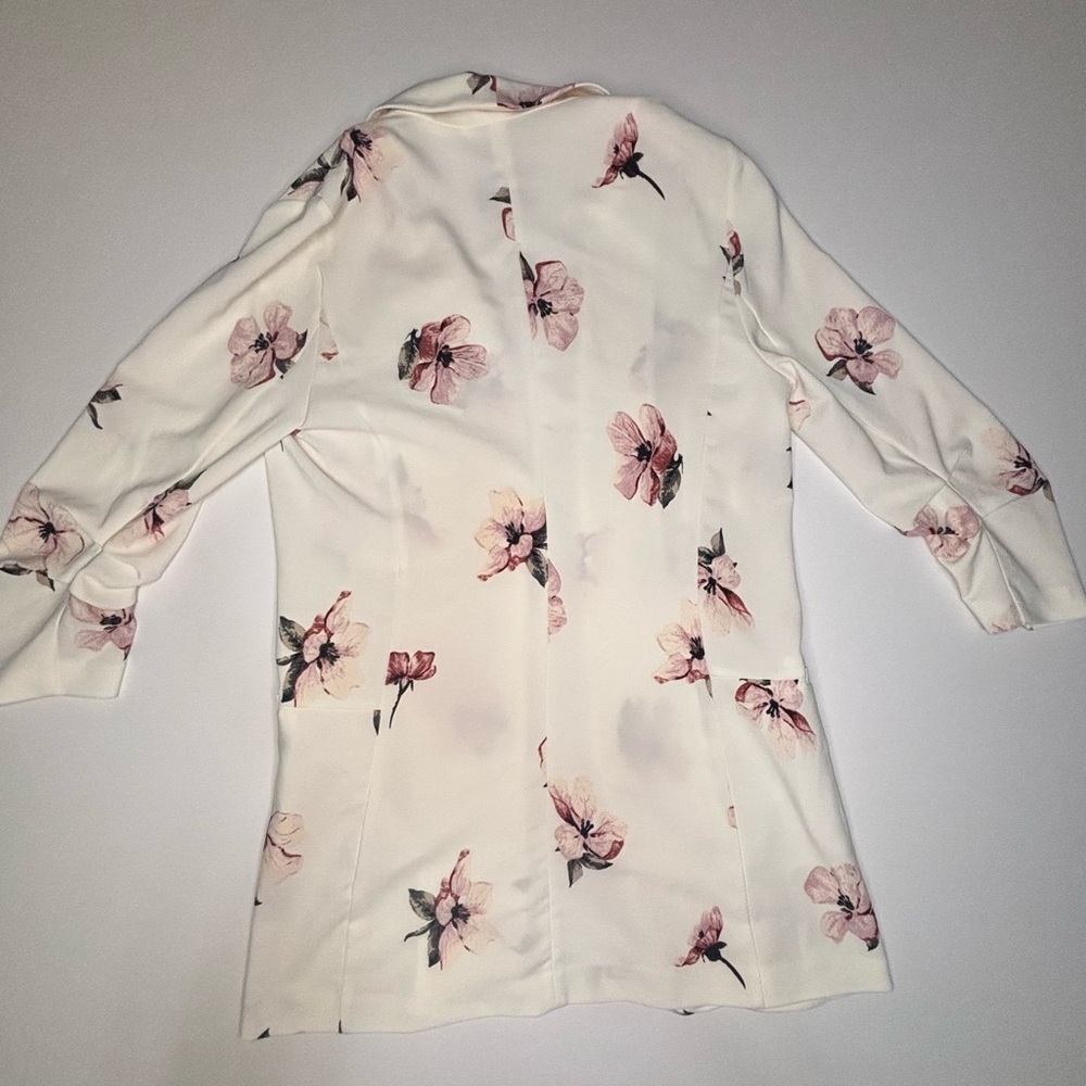 Dynamite White Blazer with Pink Floral Accents - Picture 2 of 5